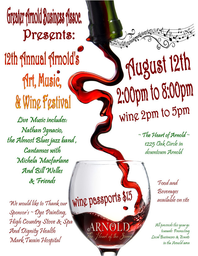 Arnold Art, Music and Wine Festival…Saturday, August 12th!!!!