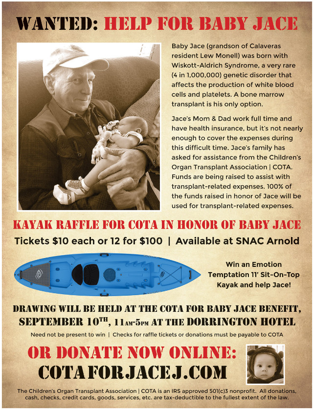 Kayak Raffle for COTA in Honor of Baby Jace