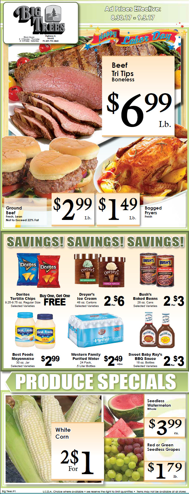 Big Trees Market Weekly Ad & Specials Through September 5th