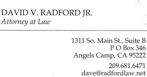 David V. Radford Jr. Attorney at Law 209.681.6471