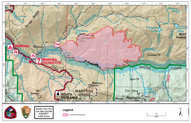 South Fork Fire Update, 3,820 Acres, 17% Contained, Wawona Evacuation Orders Remain in Effect
