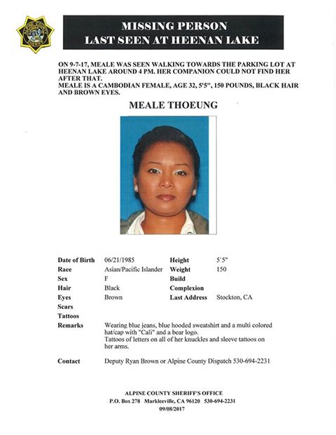 Have You Seen Meale Thoeung from Stockton?  Last Seen Near Heenan Lake