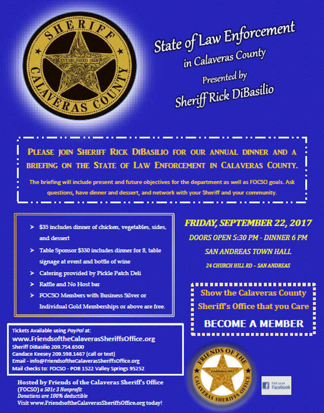 State of Law Enforcement in Calaveras Co Hosted by FOCSO