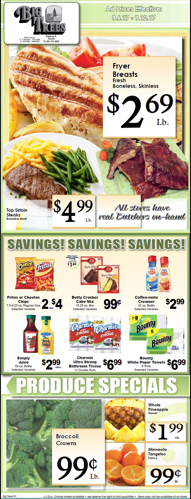 Big Trees Market Weekly Ad and Grocery Specials Through September 12