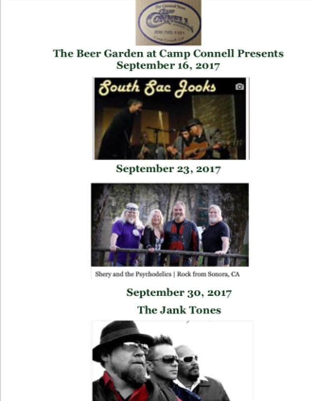 South Sac Jookes in The Beer Garden at Camp Connell General Store September 16th