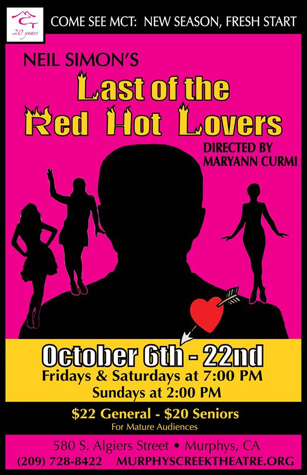 Last of the Red Hot Lovers Now Playing at Murphys Creek Theatre