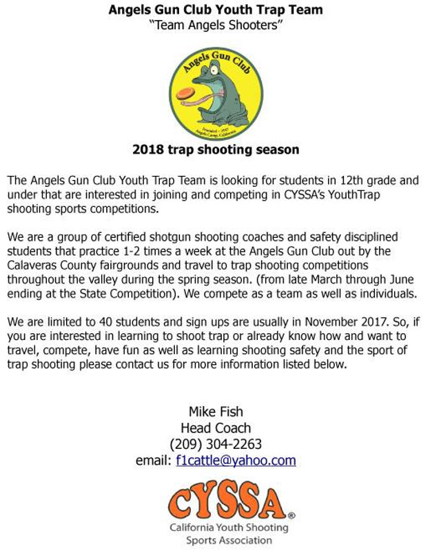 Sign Up For The Youth Trap Shooting Teams At Angels Gun Club