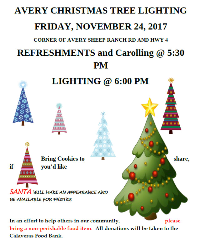 The 2017 Avery Christmas Tree Lighting is Friday November 24th