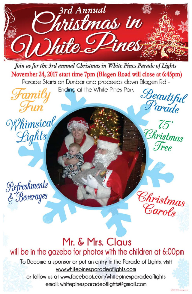 Get Your Floats Ready for The Christmas in White Pines Parade of Lights on November 24th