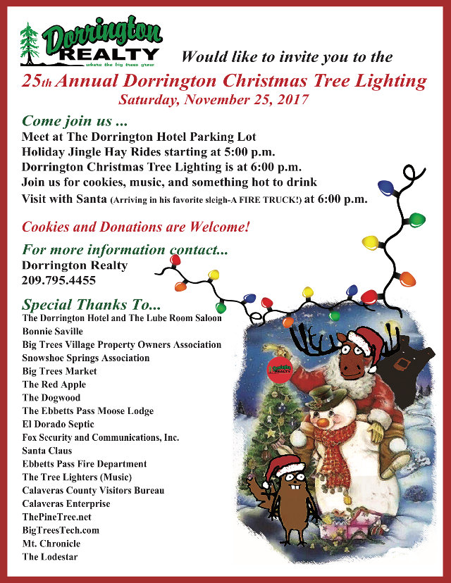 The Big 25th Annual Dorrington Christmas Tree Lighting is Nov. 25th