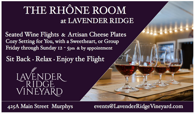 Now Open …The Rhone Room at Lavender Ridge