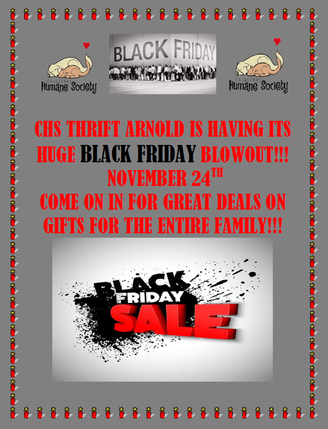 The Big CHS Thrift Black Friday Blowout is November 24th!!!