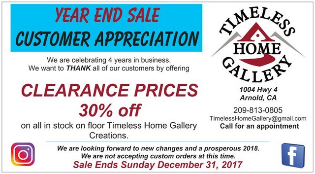 Timeless Home Gallery Celebrating 4 Years in Business in Arnold