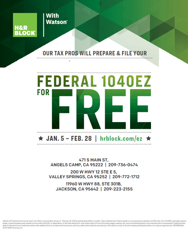 File Your Federal 1040EZ For Free At H&R Block