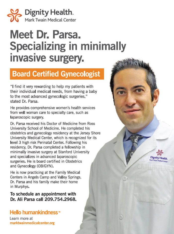 Meet Dr. Parsa. Specializing in Minimally Invasive Surgery at Dignity Health Mark Twain Medical Center