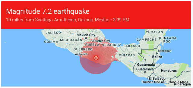 7.2 Magnitude Earthquake Shakes Mexico