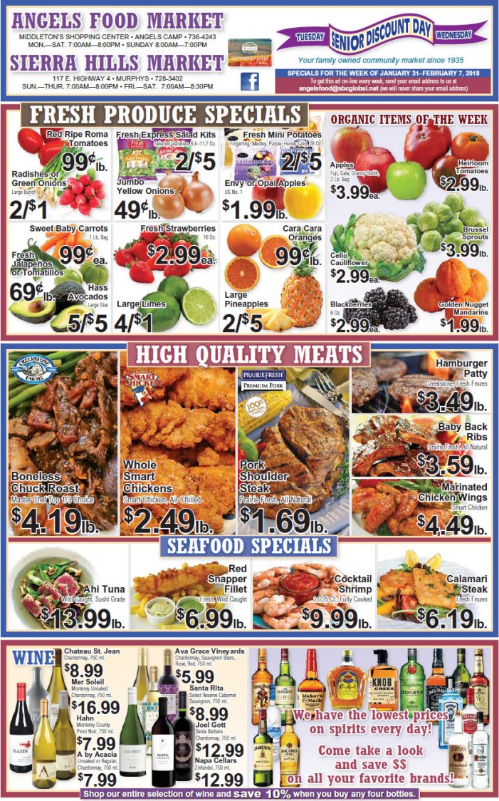 Angels Food & Sierra Hills Markets Grocery Ad & Weekly Specials Through February 6th