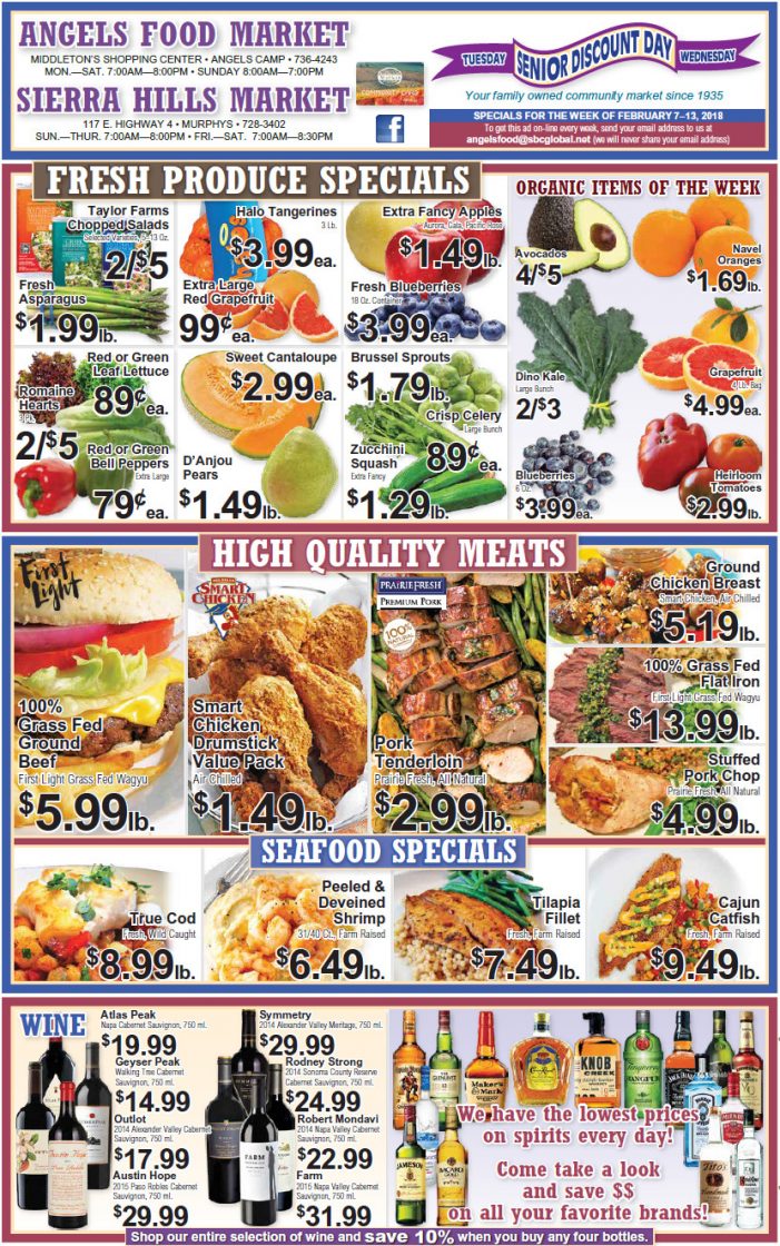 Angels Food & Sierra Hills Markets Grocery Ad & Weekly Specials Through February 13th