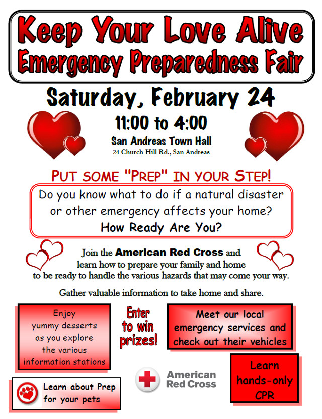 Red Cross Preparedness Fair in San Andreas February 24th