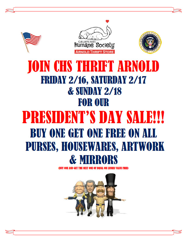 The Big, Ginormous President’s Day Sale at CHS Thrift