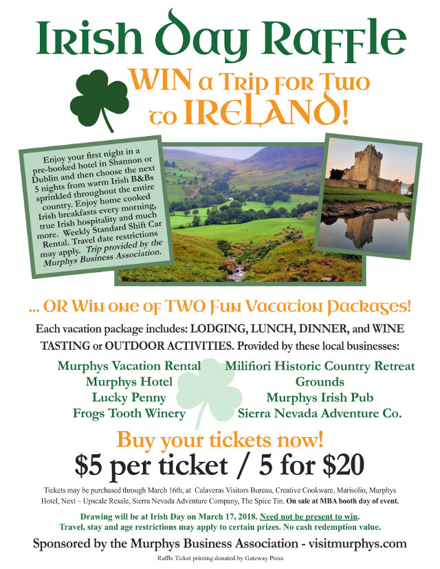 Win A Trip To Ireland Murphys Irish Day Raffle