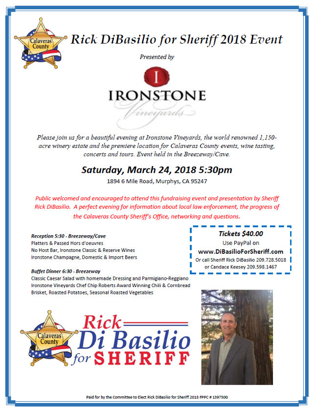 Rick DiBasilio for Sheriff 2018 Evening at Ironstone