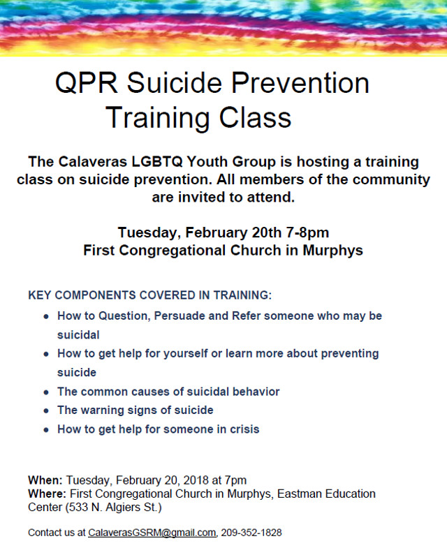QPR Suicide Prevention Training Class on February 20th