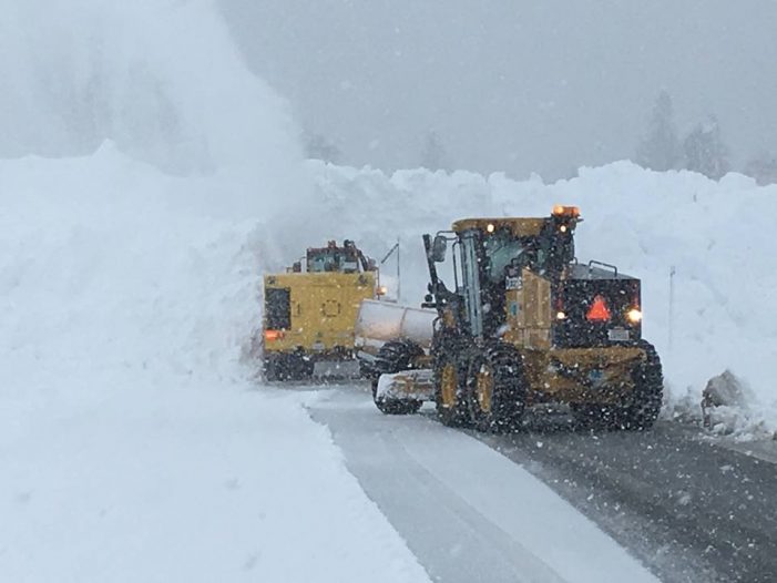 Caltrans Busy on Local Roadways Today Including Removing Snow From Hwy 88
