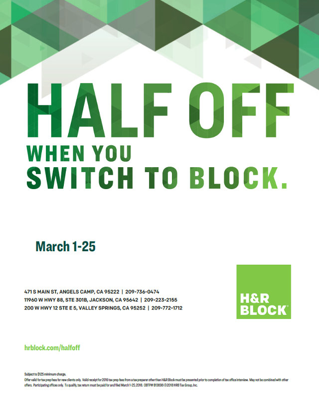 Half Off When You Make H&R Block Your Tax Headquarters