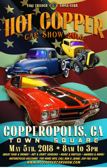 The 18th Annual Hot Copper Car Show is May 5th 2018
