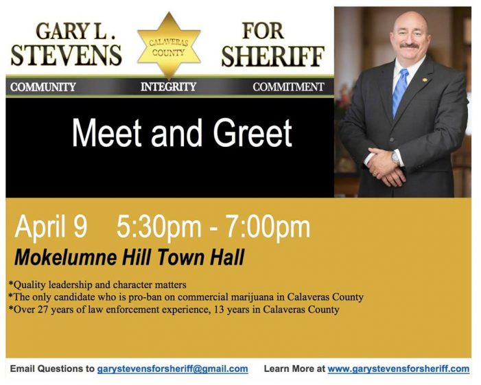 Gary L. Stevens for Sheriff Meet and Greet on April 9th