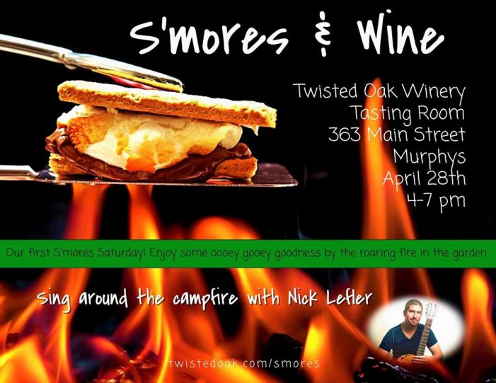 S’mores & Wine! at Twisted Oak’s Tasting Room