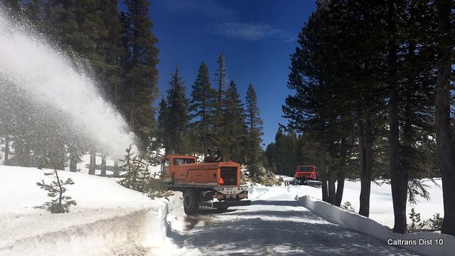 Caltrans Crews Punch Through To Mosquito Lake on Ebbetts Pass National Scenic Byway…Hope to Open Hwy 4 Before Memorial Day!