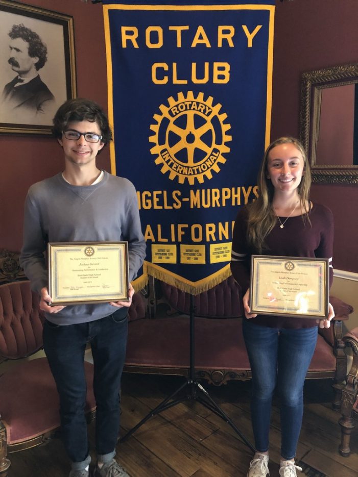 The Angels Murphys Rotary Club Students of the Month for April