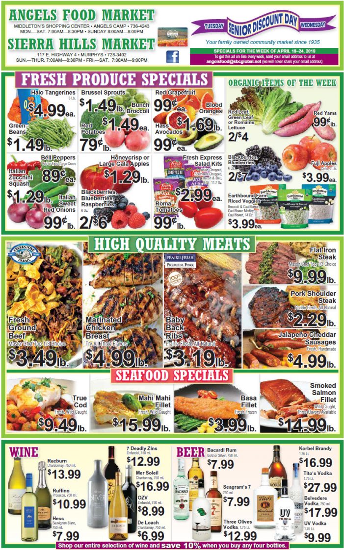 Angels Food and Sierra Hills Markets Weekly Ad & Grocery Specials Through April 24