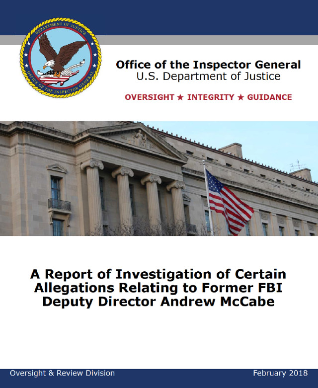 Inspector General’s Report on the McCabe Firing