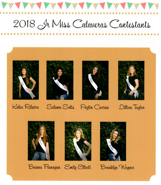 The 2018 Junior Miss Calaveras and Junior Frog Jump is May 12