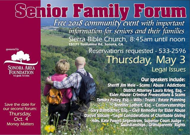 The Second Annual Senior Family Forum is May 3rd