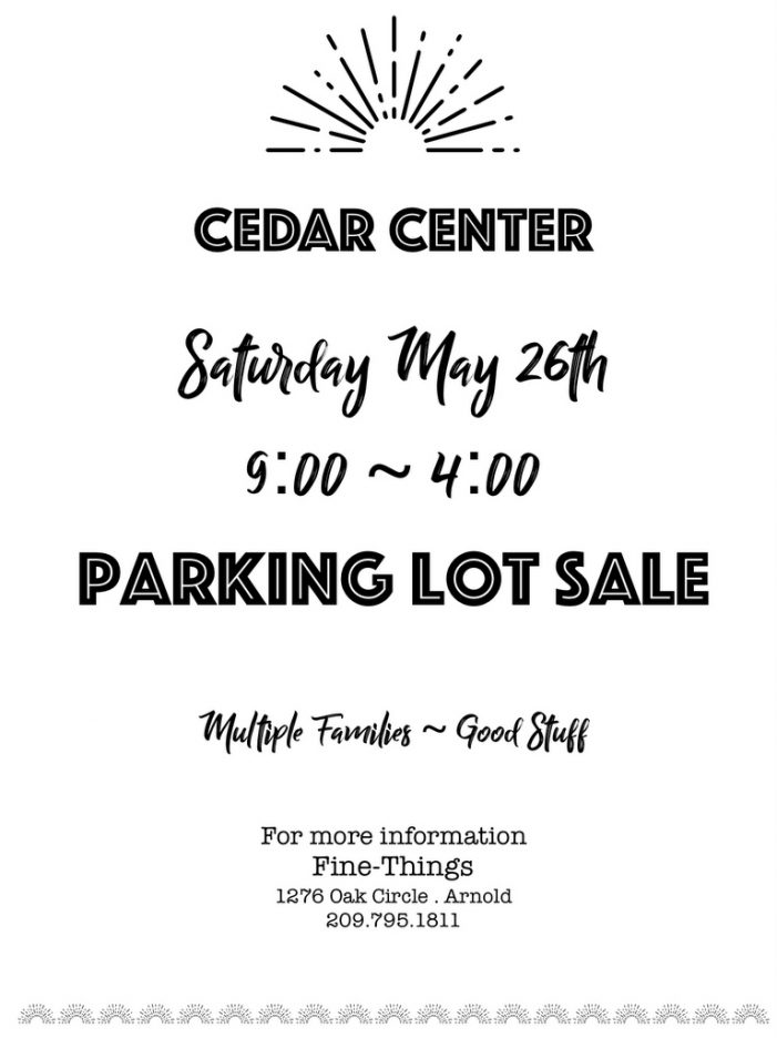 The Big 2nd Annual Fine Things Parking Lot Sale is May 26th