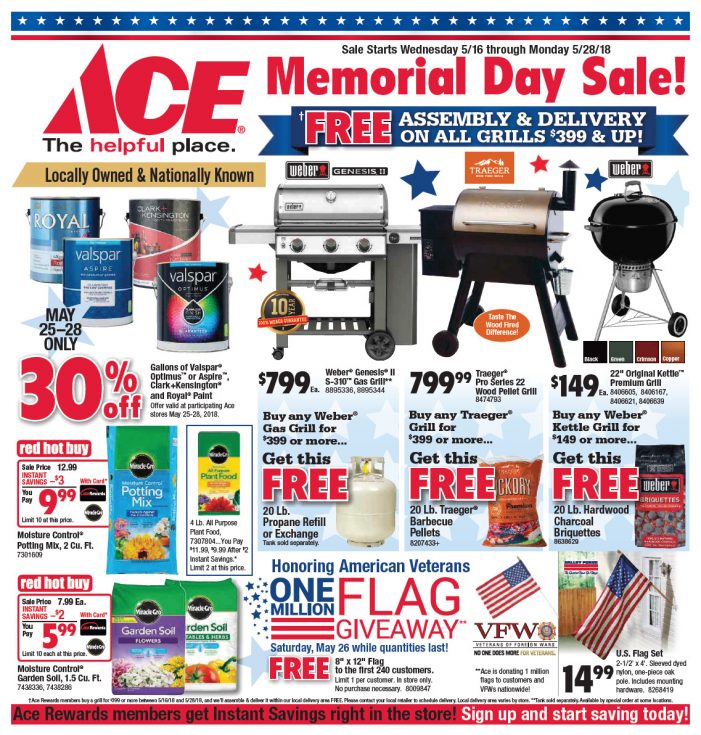 The Huge Arnold Ace Home Center Memorial Day Sale!  Going On Now!!