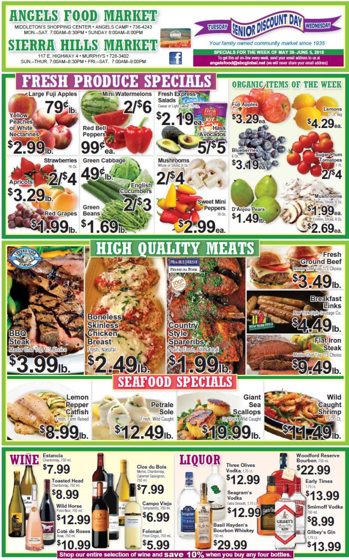 Angels Food and Sierra Hills Markets Weekly Ad & Grocery Specials Through June 5th