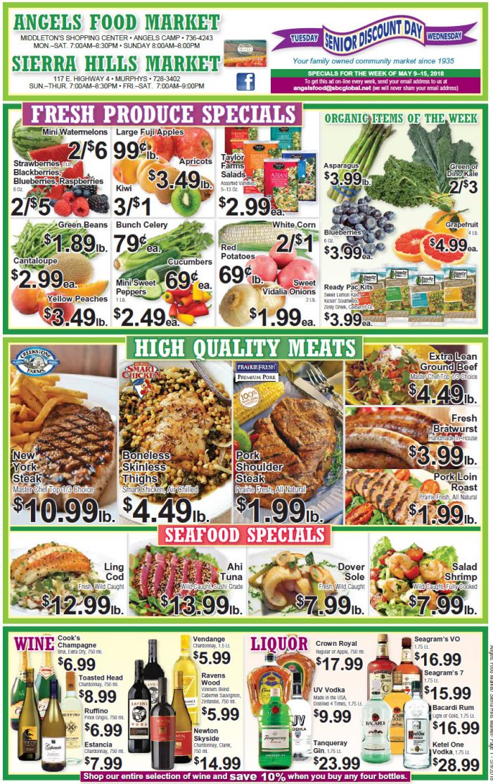 Angels Food and Sierra Hills Markets Weekly Ad & Grocery Specials Through May 15th