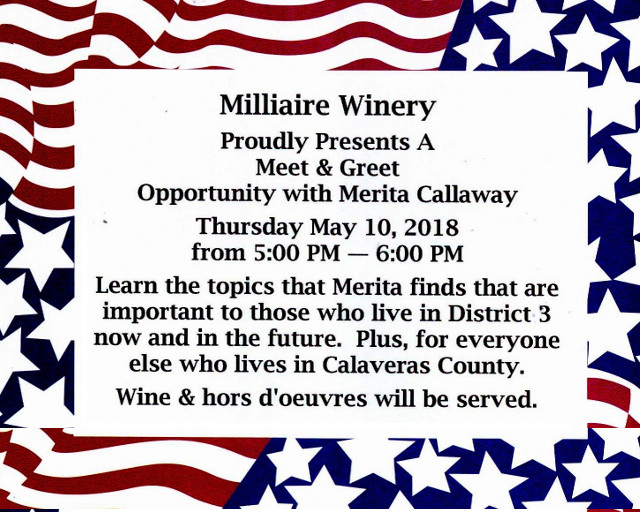 Milliaire Winery Presents A Meet & Greet With Merita Callaway