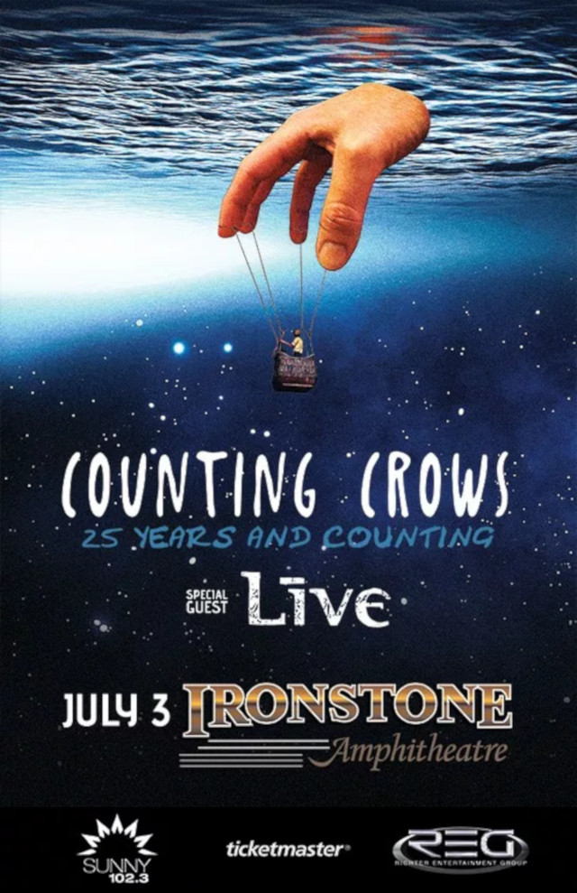 Counting Crows, 25 Years and Counting Tour with Special Guest Live!  July 3rd
