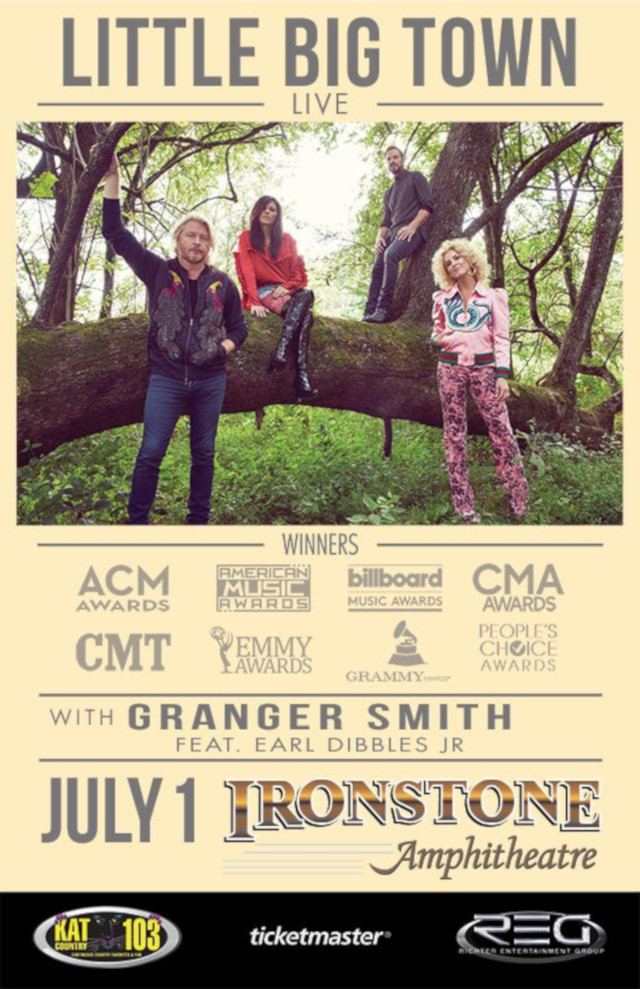 Little Big Town with Granger Smith featuring Earl Dibbles Jr. July 1st at Ironstone