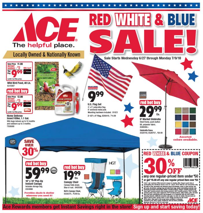 The Big Arnold Ace Home Center’s Annual Red White & Blue Sale!