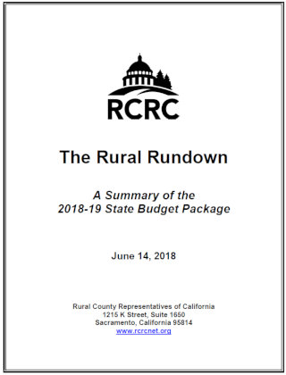 The Rural Rundown: RCRC’s Analysis of the 2018-19 State Budget Package