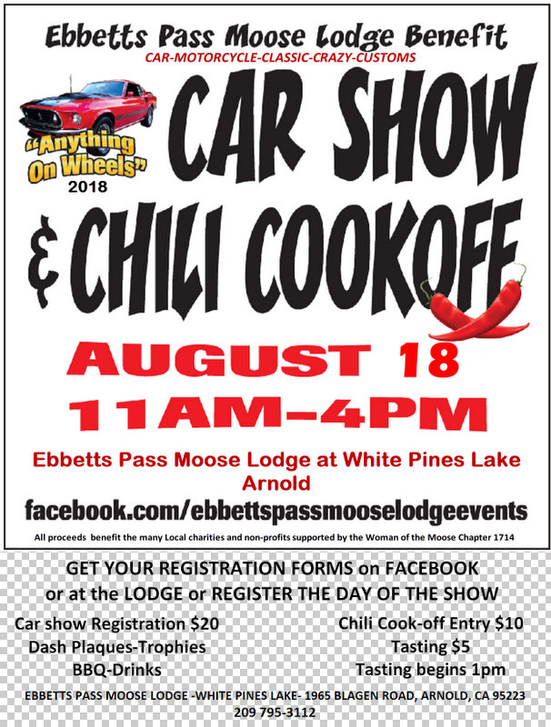 Ebbetts Pass Moose Lodge Car Show and Chili Cook-Off