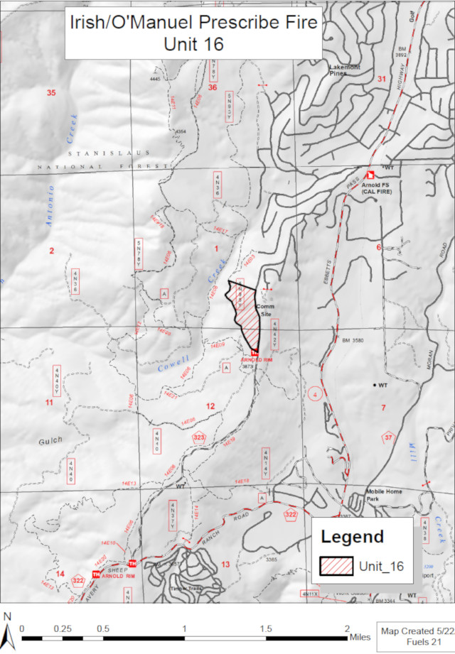 Stanislaus National Forest Plans Prescribed Fire Near Arnold in Calaveras Ranger District