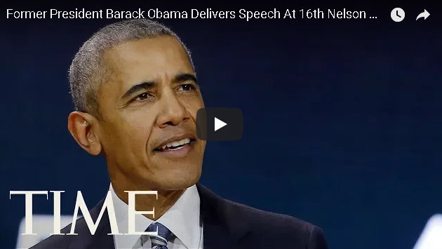 Former President Barack Obama Delivers Speech At 16th Nelson Mandela Annual Lecture